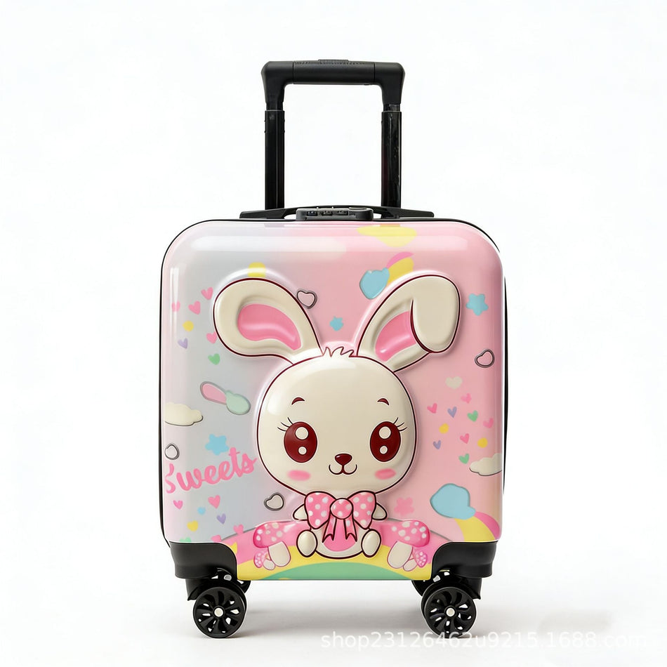 Kids' 18-Inch Cute Cartoon Boarding Trolley Case