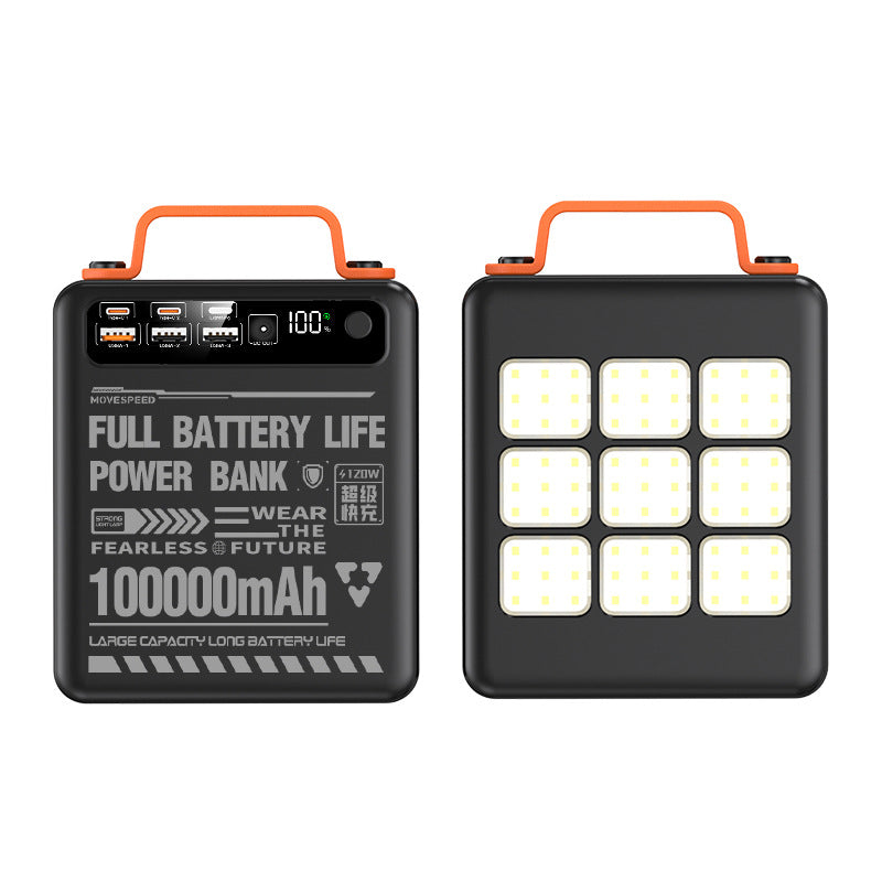 120W Fast Charging 200000mAh Power Bank Built-In Cable Portable