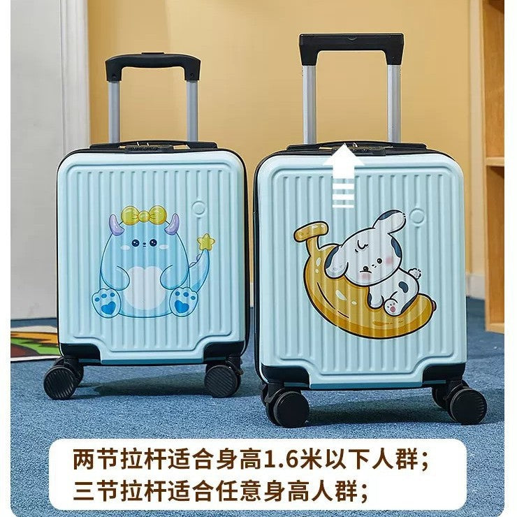 Girls' 14-Inch Cartoon Carry-On Suitcase with Cup Holder