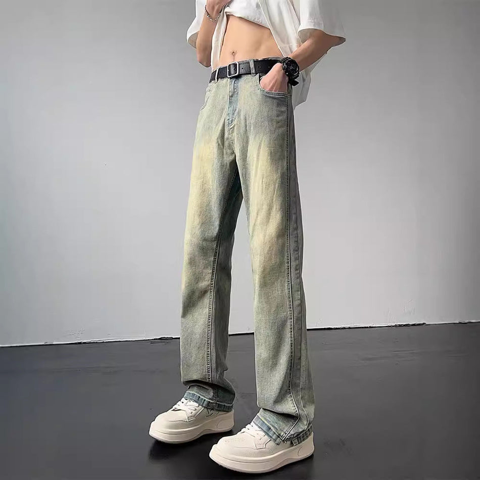 Men's American Retro Straight Jeans Casual High Street Pants