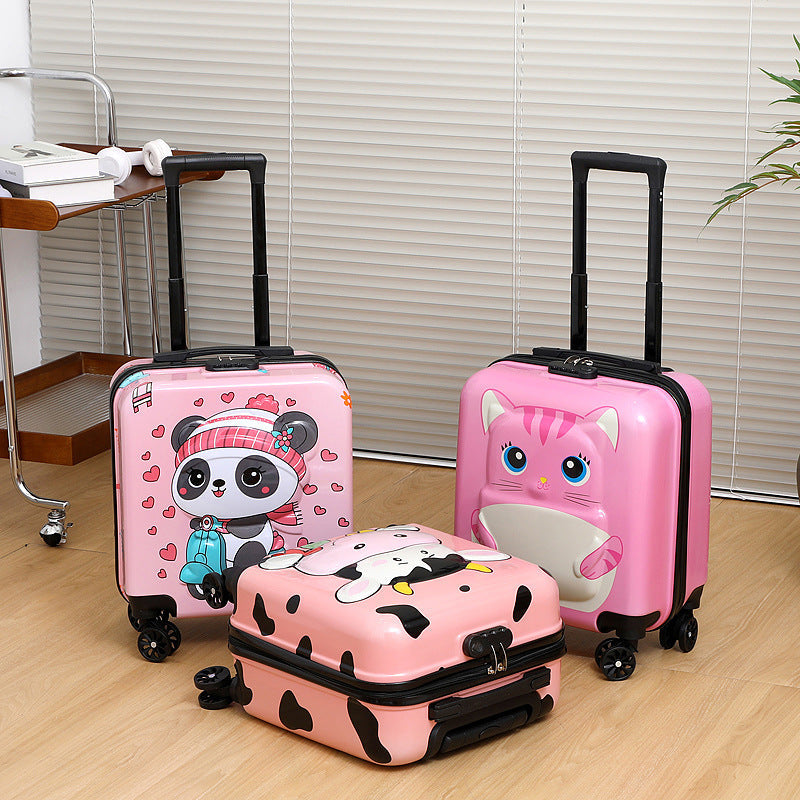 Kids' 18-Inch Cartoon Boarding Trolley Suitcase