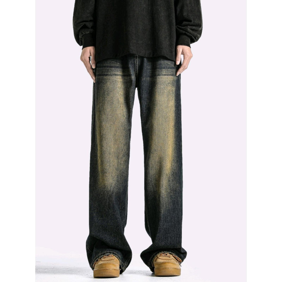 Men's Vintage Washed Jeans Loose American Style High Street Pants