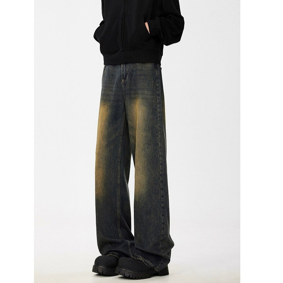 Men's Vintage Washed Jeans Loose American Style High Street Pants