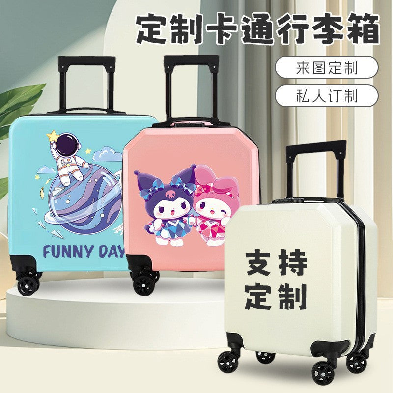 Kids' Custom Cartoon Trolley Case with Logo Print