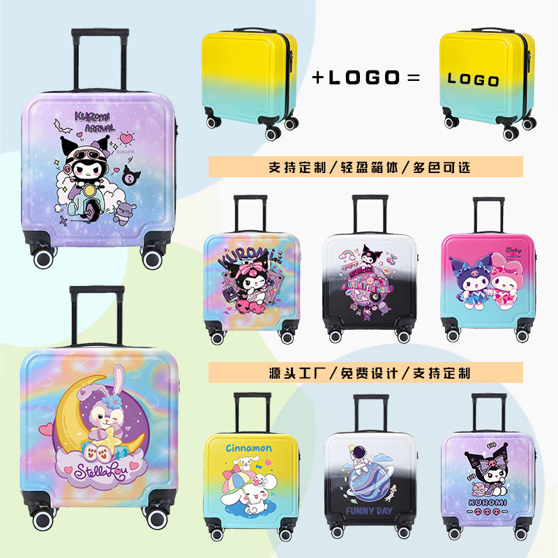 Kids' 20-Inch Gradient Cartoon Carry-On Suitcase