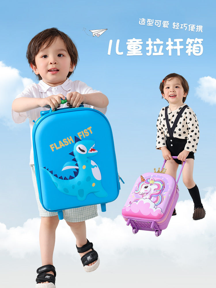 Kids' Cartoon Dinosaur Boarding Trolley Case