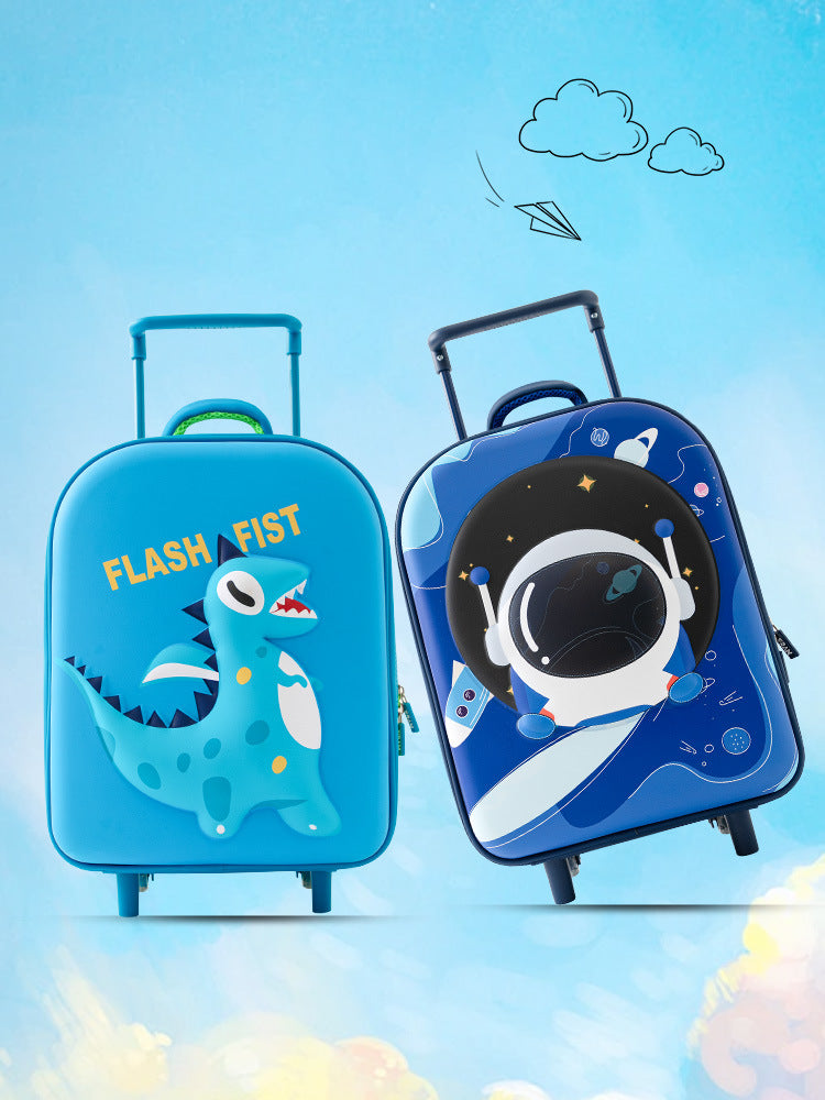 Kids' Cartoon Dinosaur Boarding Trolley Case