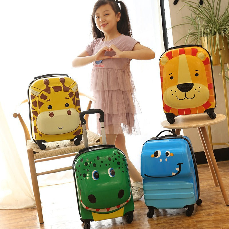 Kids' 3D Cartoon Animal Trolley Suitcase 18-Inch
