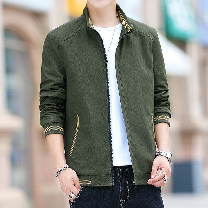 Men's Korean Slim Fit Washed Cotton Utility Jacket
