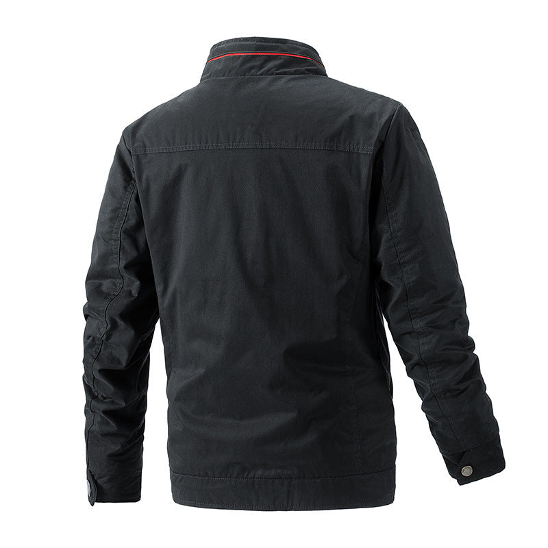 Blue Fantasy Men's 100% Cotton Korean Fit Stand Collar Jacket