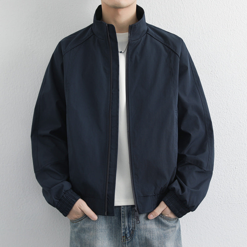 Men's Windproof Stand Collar Minimalist Flight Jacket