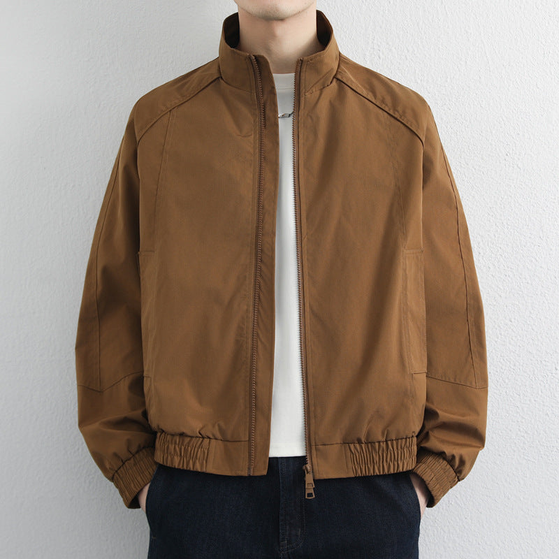 Men's Windproof Stand Collar Minimalist Flight Jacket