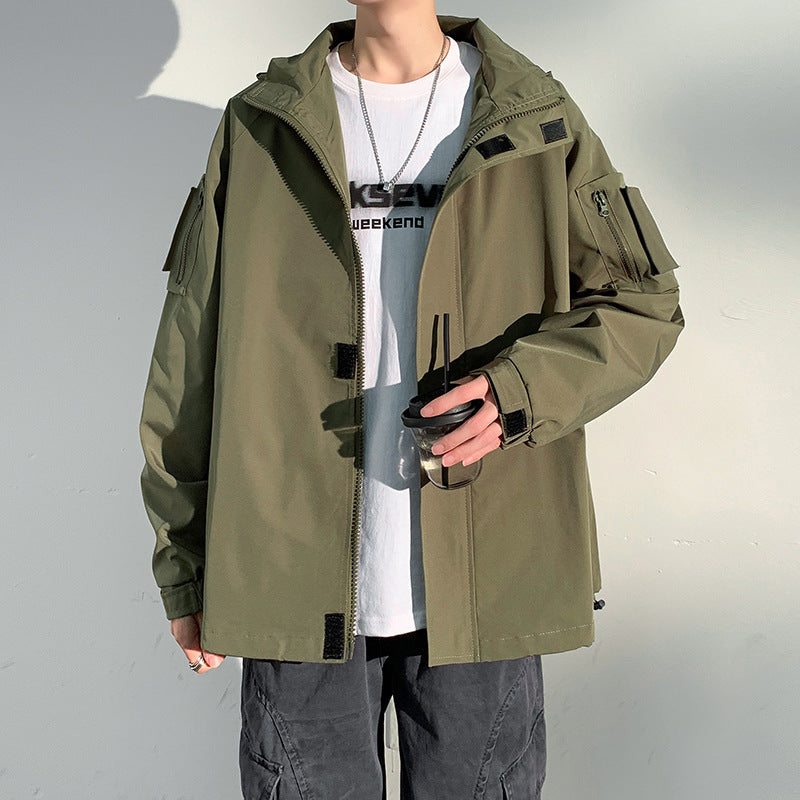 Men's Hooded Windproof Loose Streetwear Jacket