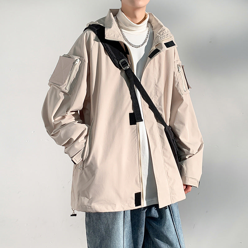 Men's Hooded Windproof Loose Streetwear Jacket