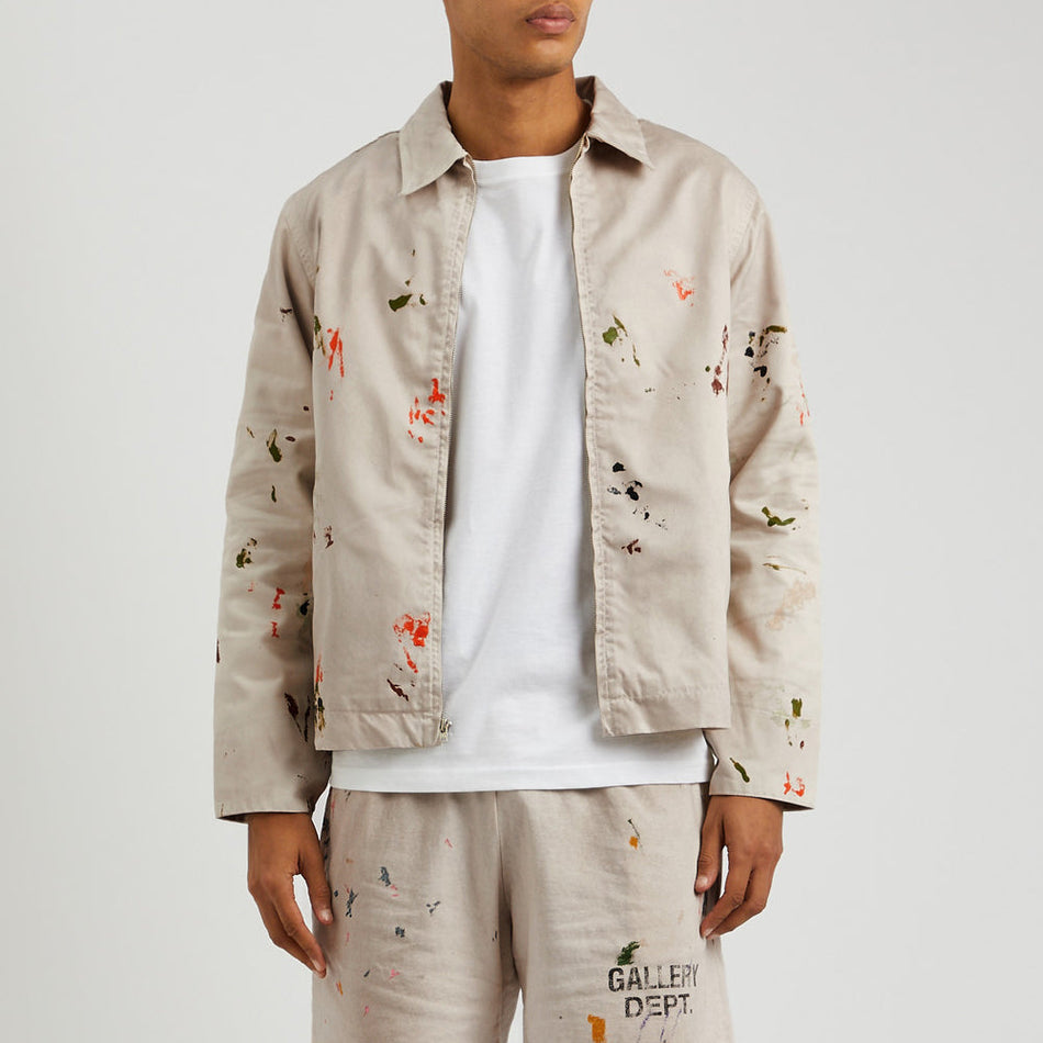 Men's Splash-Ink Hand-Painted Loose Denim Hooded Jacket