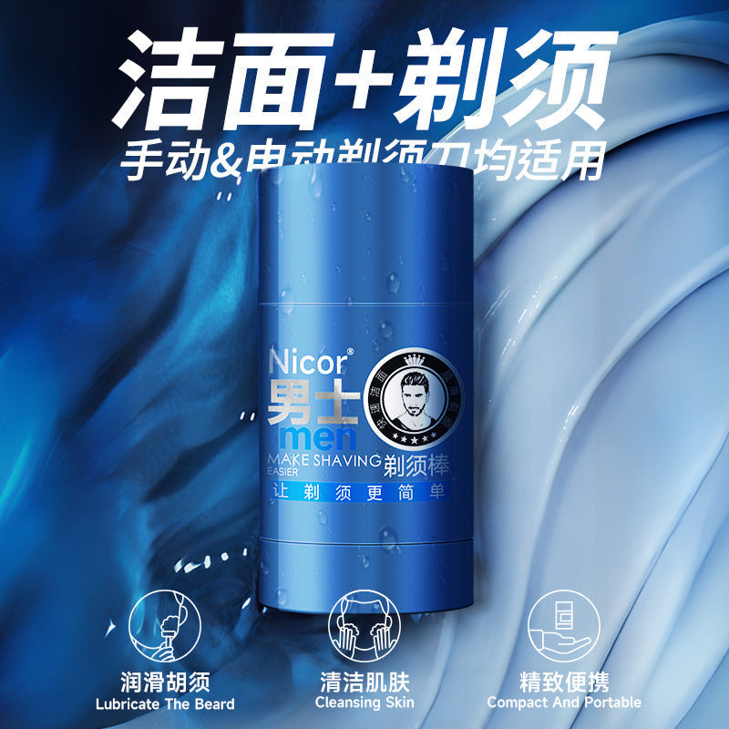 Nicor Men's Shaving Cream, Softening Cleansing Foam Stick