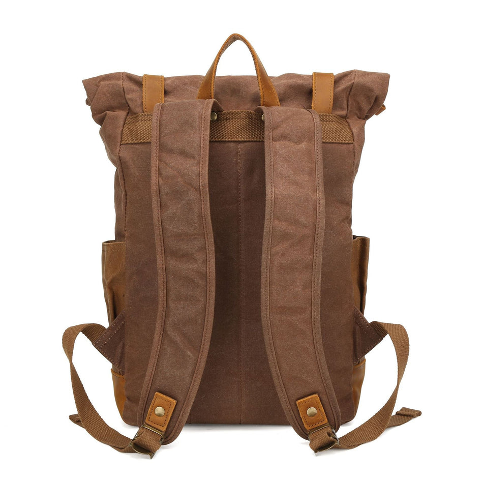 Men's Vintage Waxed Canvas Leather Travel Pack