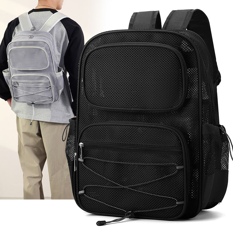 Men's Breathable Mesh Hollow Vacation Fitness Backpack