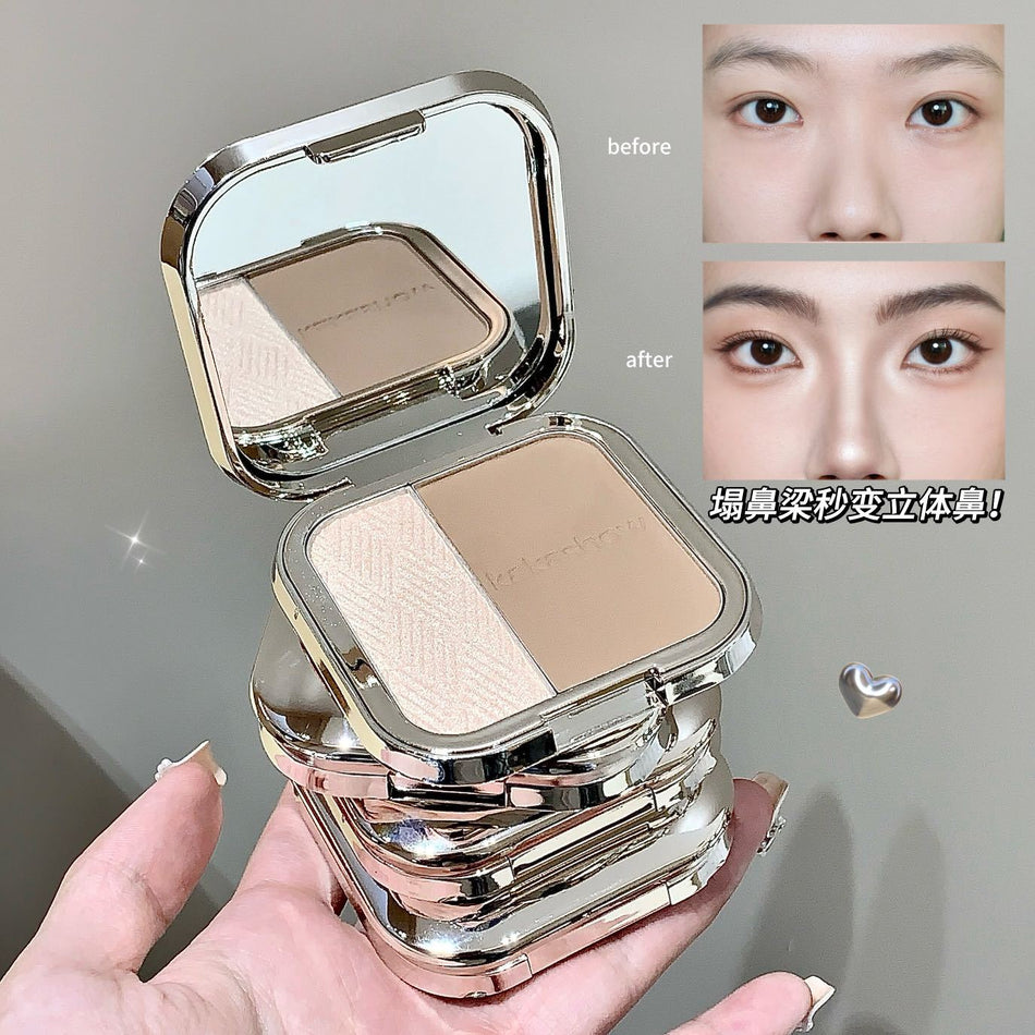 Kakashow Two-Color Pearlescent Highlighter Palette for Face