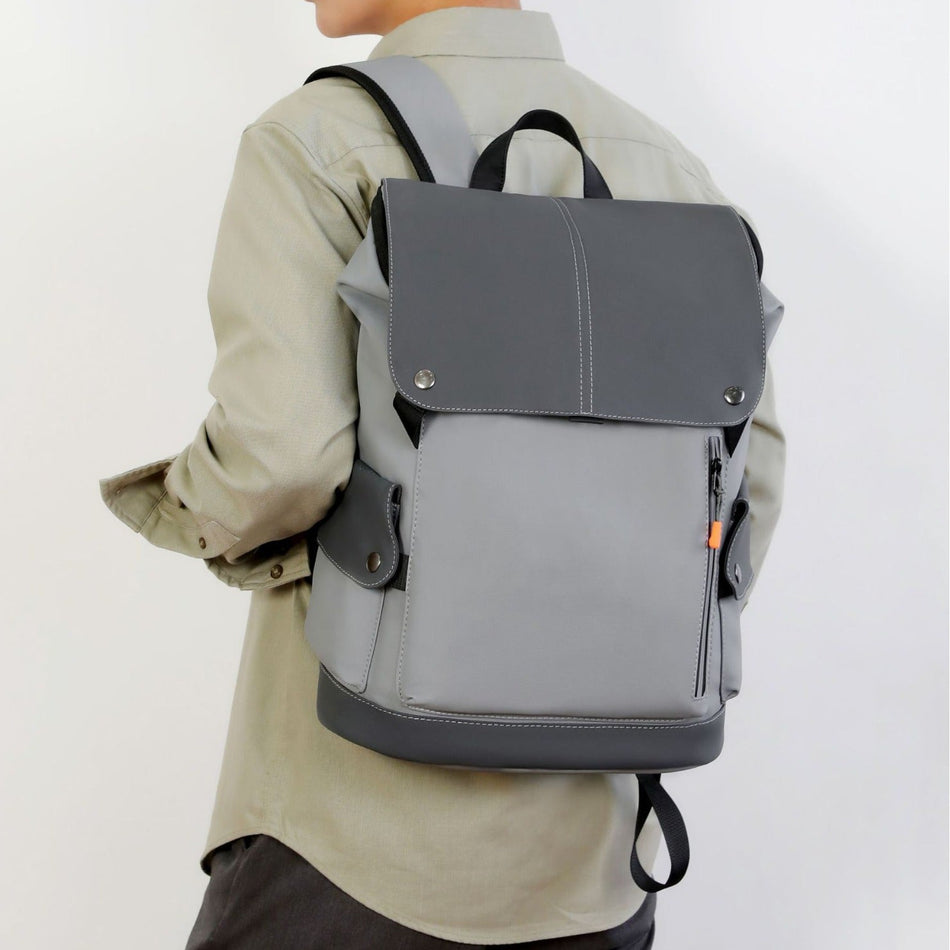 Men's 16" Laptop PU Leather Waterproof Travel Pack