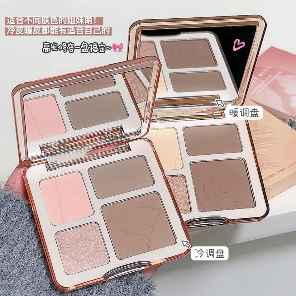 Sweet Mint Four-Color Matte Brightening Contour Palette