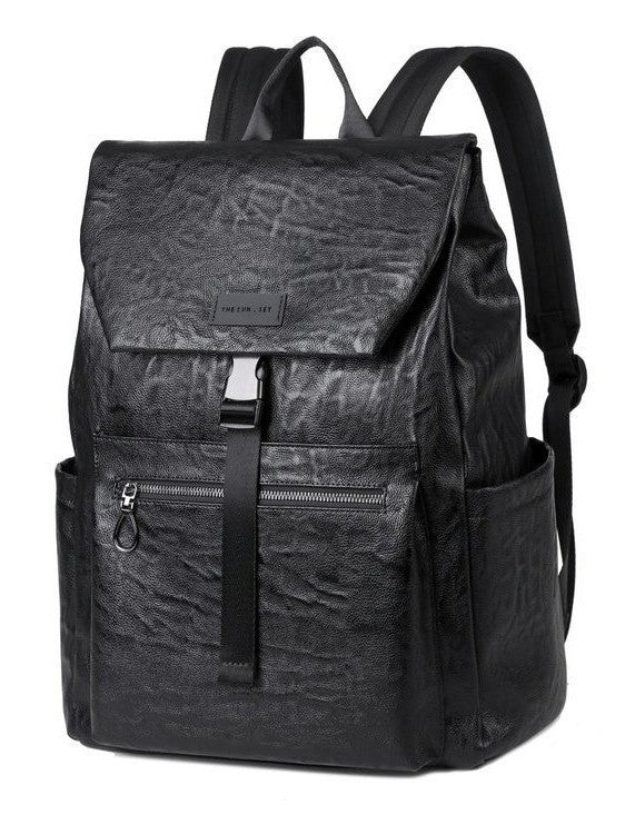 Men's 15" Laptop Waterproof PU Leather Business Backpack