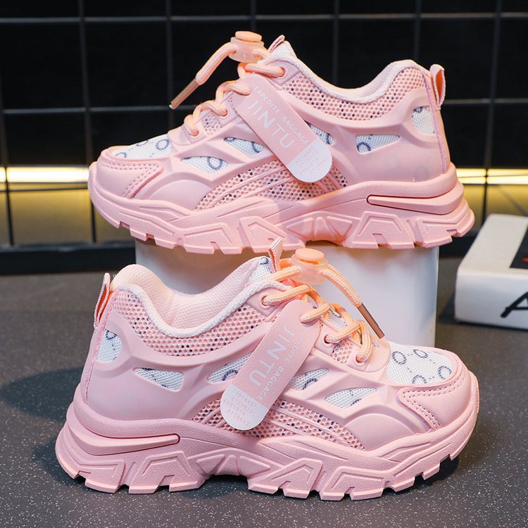 Girls' Mesh Sports Shoes Breathable Casual Dad Shoes for Kids