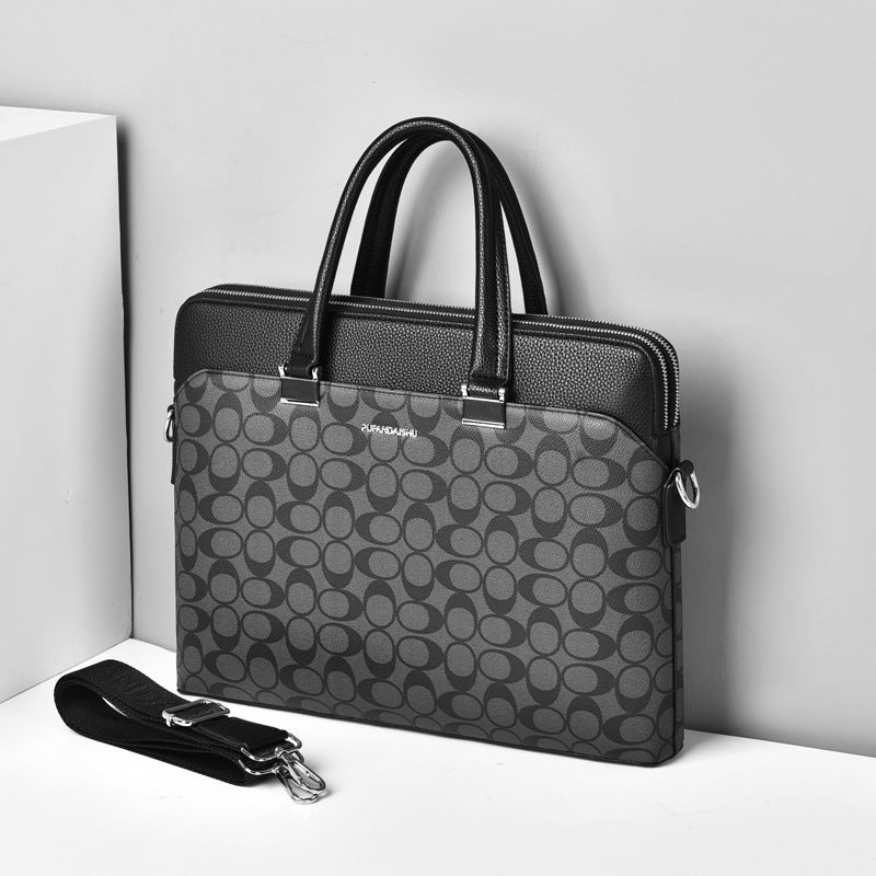 Men's Laptop Waterproof Leather Business Briefcase