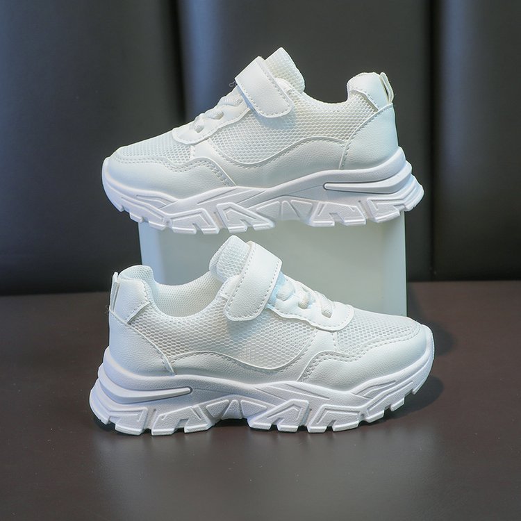 Kids' White Mesh Shoes Breathable Casual Running Sneakers