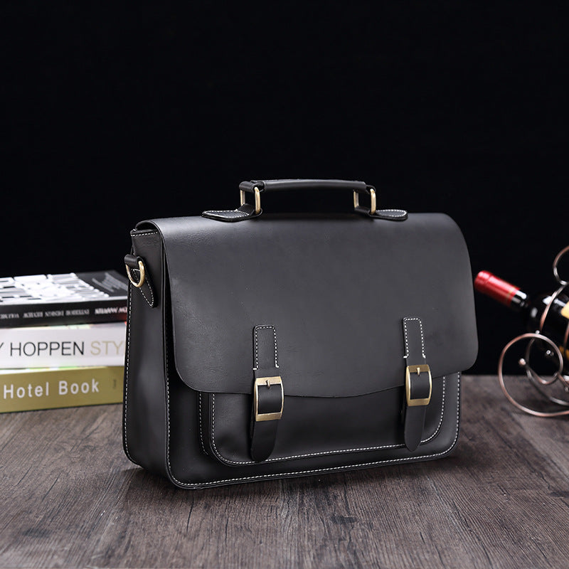 Men's Laptop Wear-Resistant PU Leather Briefcase Bag