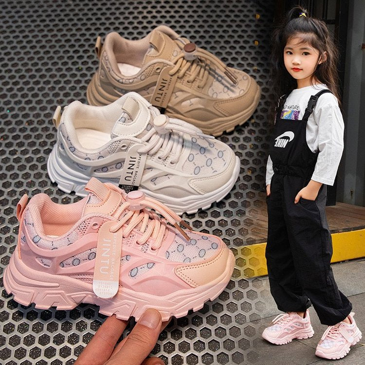 Girls Boys Kids Dad Shoes Lightweight Sports Running Sneakers