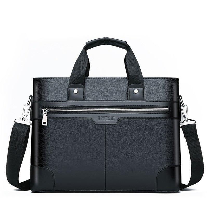 Men's Ergonomic  Leather Business Commuter Briefcase Bag