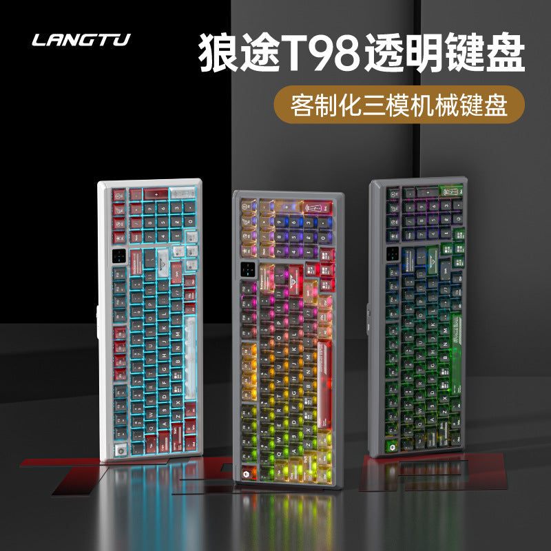 Langtu T98 Tri Mode Mechanical Keyboard Hot Swappable Switches