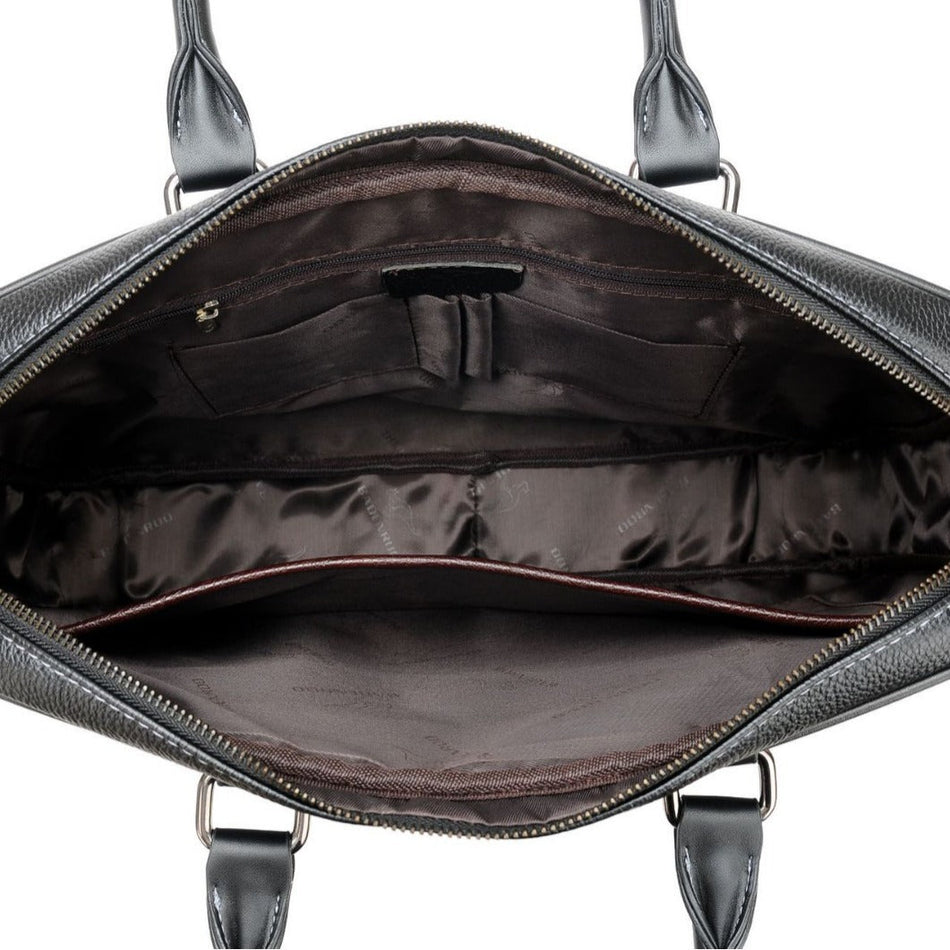 Men's Laptop Waterproof PU Expandable Business Briefcase