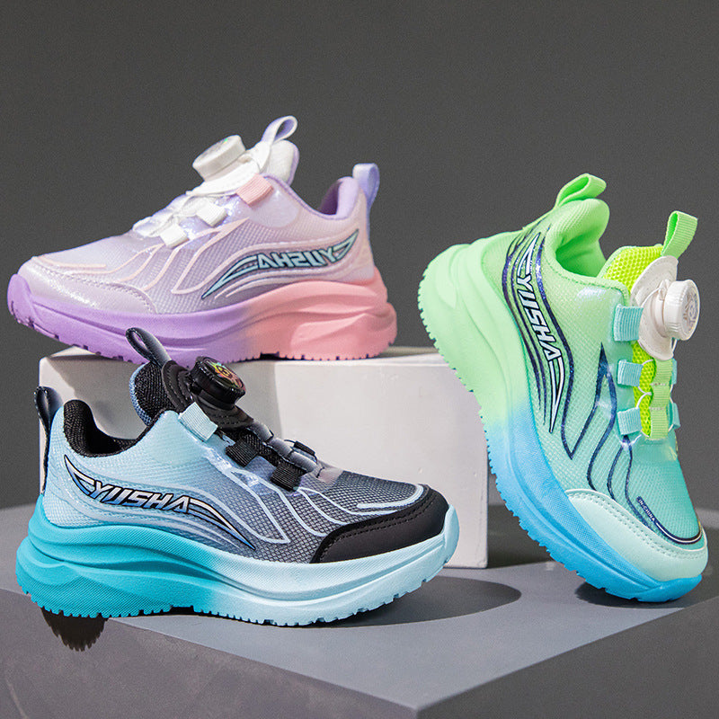 Kids Mesh Basketball Sneakers – Breathable Soft Sole Sports Shoes