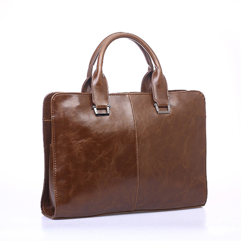 Men's 14" Laptop Retro Crazy Horse PU Business Briefcase
