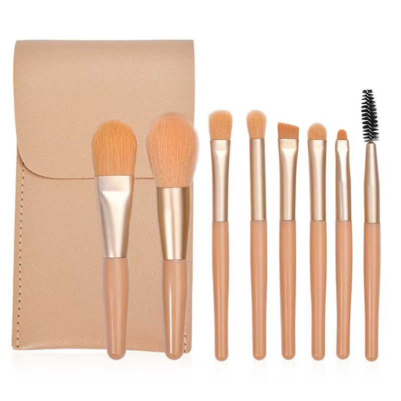 8-Piece Mini Makeup Brush Set with Macaron Color Design