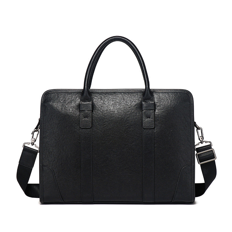 Men's 15" Laptop First Layer Cowhide Leather Briefcase Bag