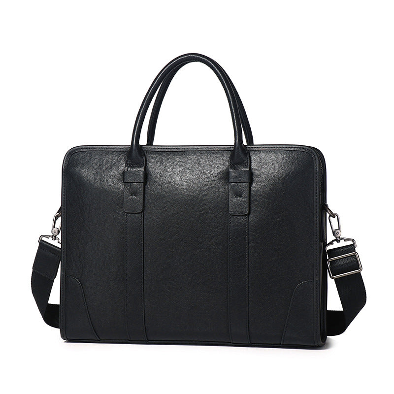 Men's 15" Laptop First Layer Cowhide Leather Briefcase Bag