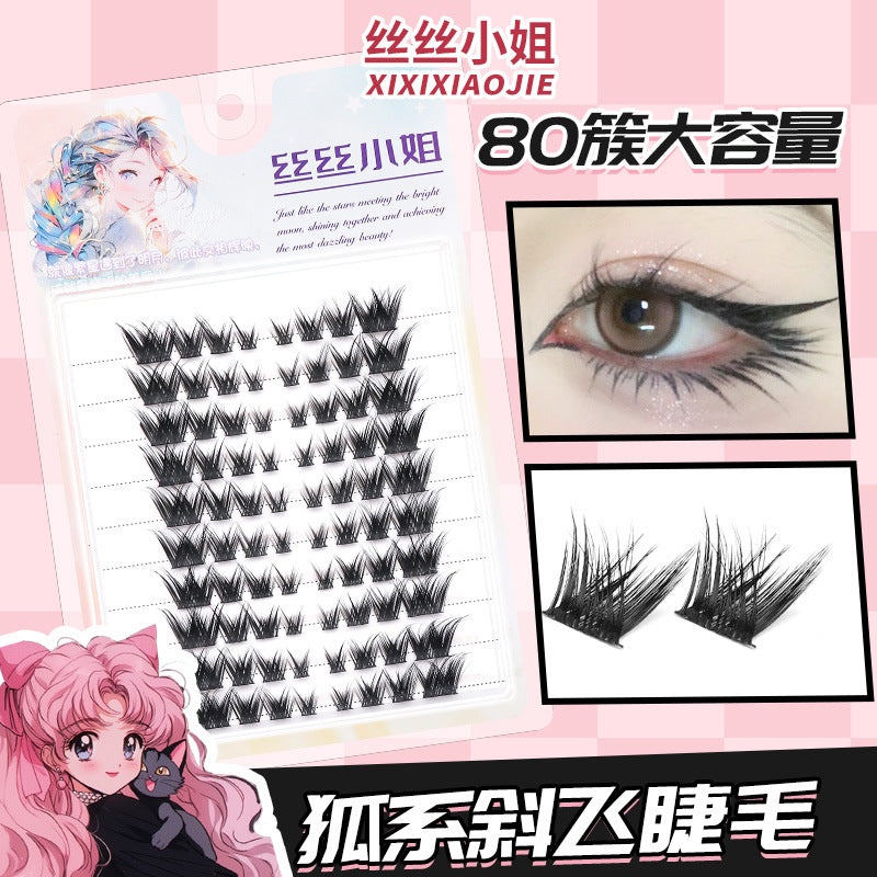 Fox Style False Eyelashes Light Natural Thick Smoky Curled