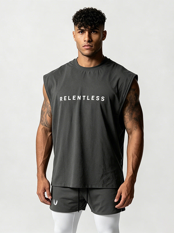Men's Printed Quick-Dry Sports Vest, Round-Neck Summer Top