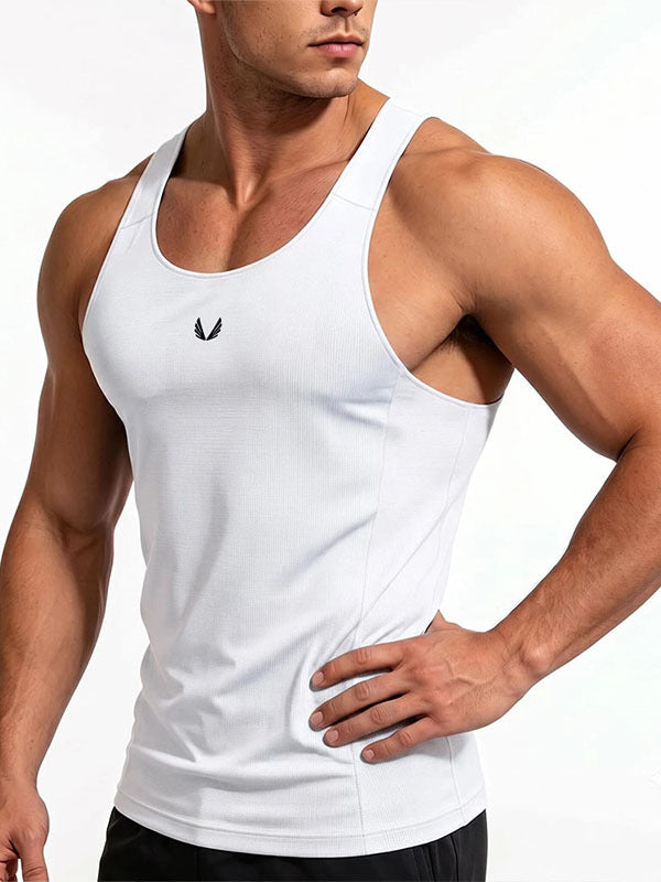 Men's Milk Silk Sleeveless Sports Vest, Quick-Dry Breathable Top