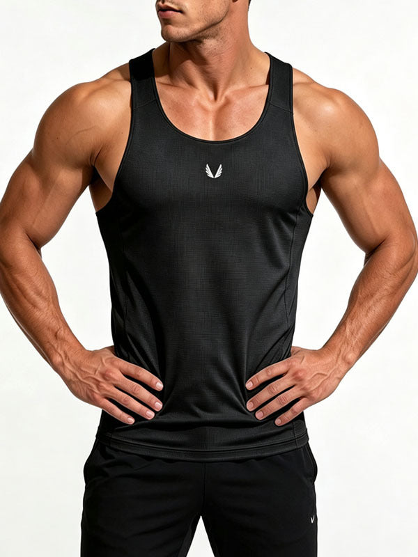 Men's Milk Silk Sleeveless Sports Vest, Quick-Dry Breathable Top