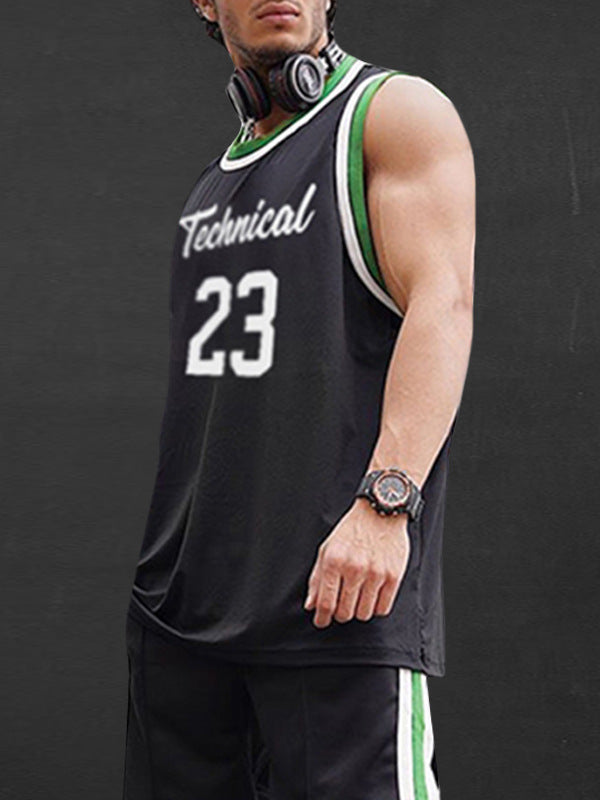 Men's Mesh Sleeveless Sports Vest, Quick-Dry Training Fitness Top