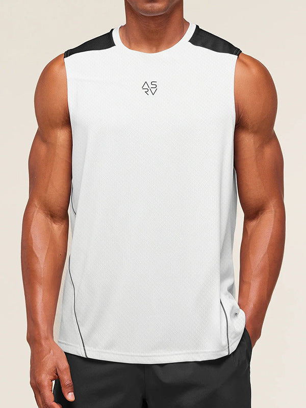 Men's Round Neck Sports Vest High Elastic Quick Dry Sleeveless