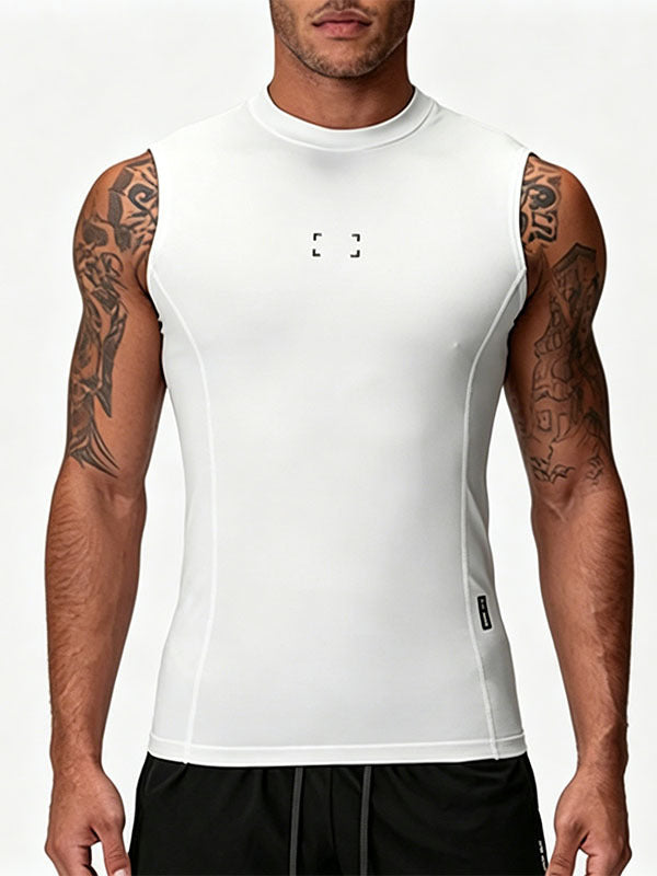 Men's Nylon Round-Neck Sports Vest, Quick-Dry Sleeveless Top