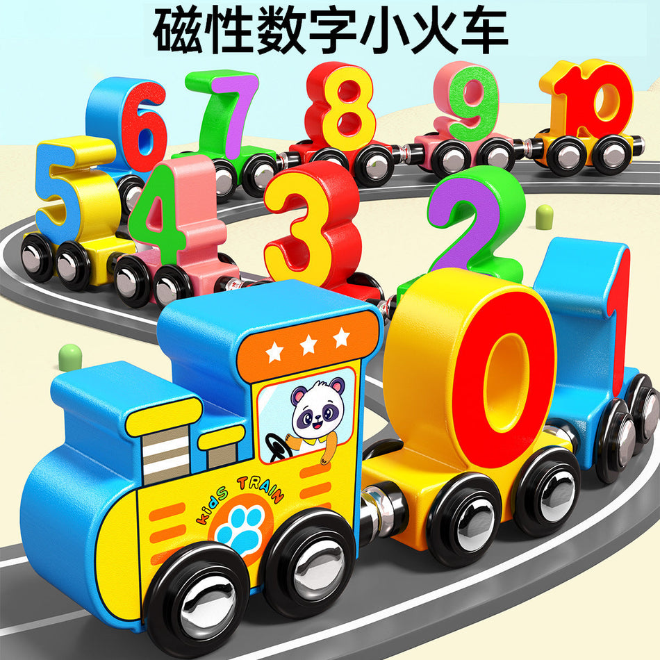 Wooden Magnetic Digital Train Toy for Kids Gift