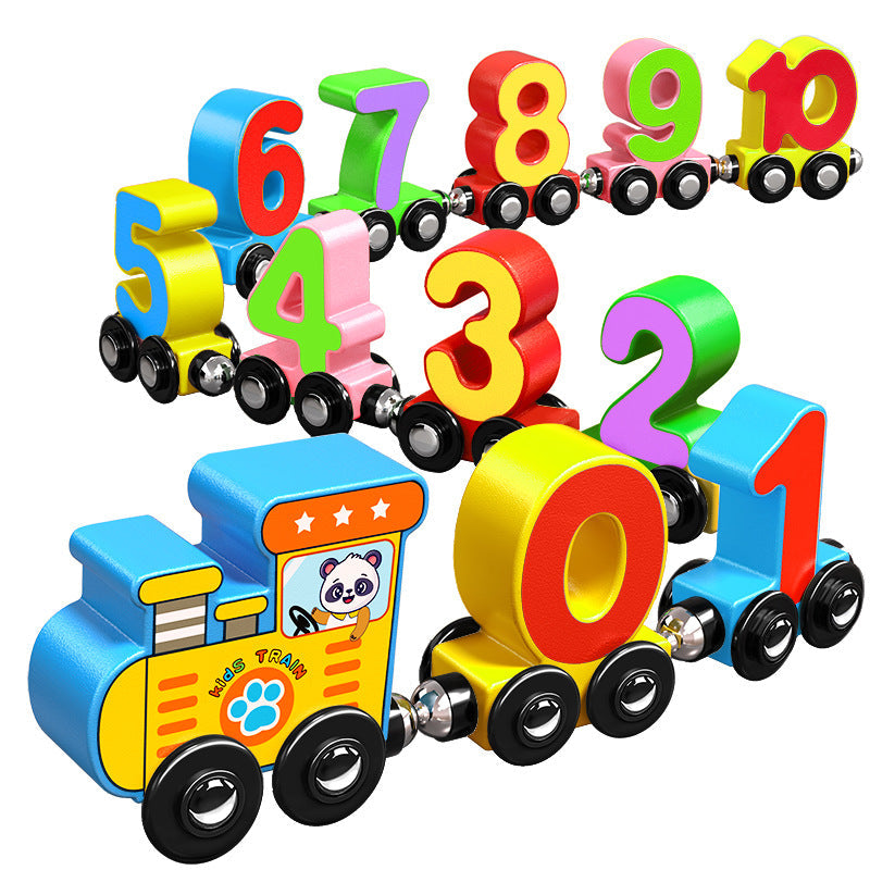 Wooden Magnetic Digital Train Toy for Kids Gift