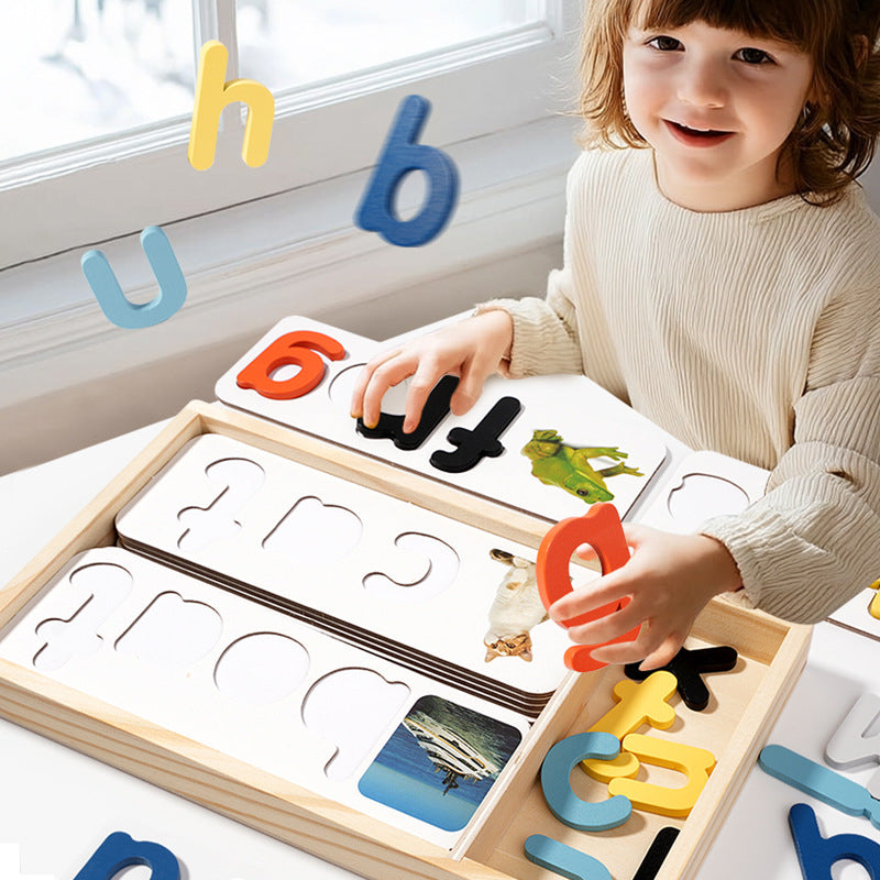 Wooden Box Word Spelling Game for Kids Learning
