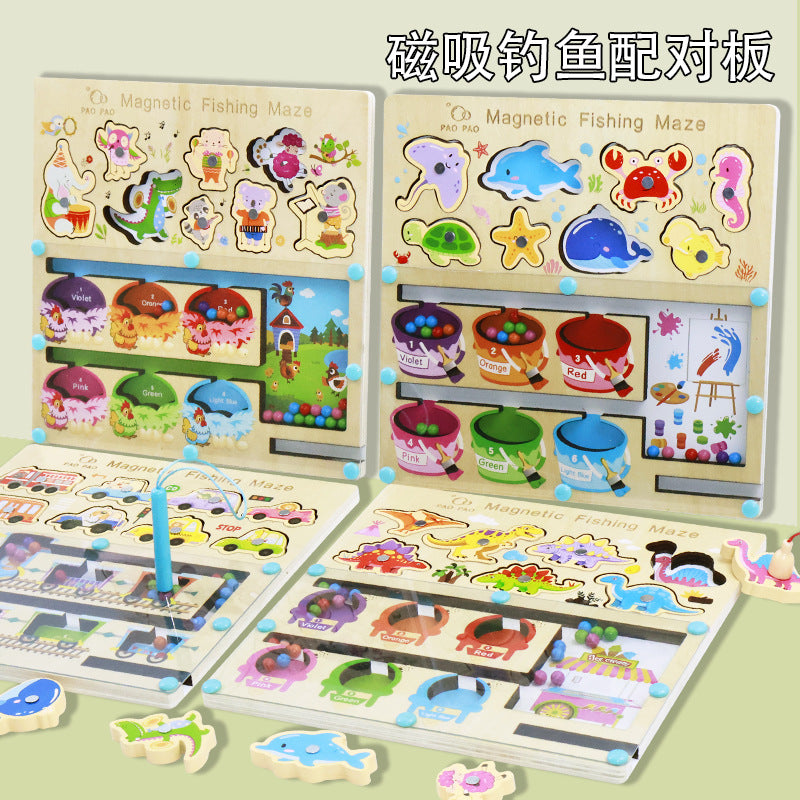 Wooden Magnetic Counting and Color Matching Board